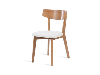 Premium Solid Oak Dining Chair-Minimalist Design with Smooth Wooden Seat, Natural Finish(Ergonomic Curved Back)
