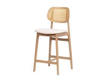 Modern Boho Dining Chair with Wooden Legs &Cushioned Seat - for Kitchen, Cafe & Restaurant