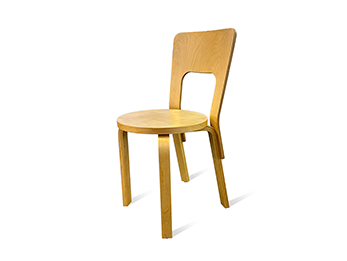 Ergonomic Wooden Chair -Ventilated Backrest &Round Seat with Curved Legs (Space-Saving)