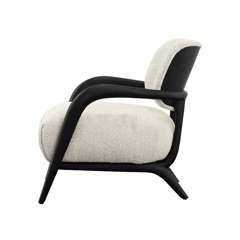 Modern Minimalist Home Living Room Lazy Leisure Chair Curved Wood Dining Chair Plywood with Rough Shaped Board Furniture Frames
