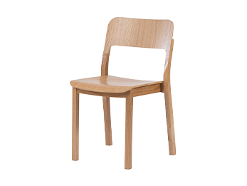 Modern Solid Wood Chair with Curved Backrest Light Wooden Dining Chair for Home/Office/Cafe