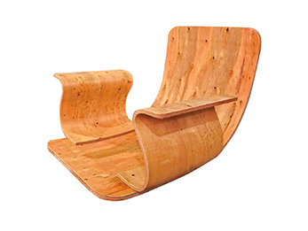 Premium Plywood Frame with Curved Wood Multi-Purpose Lounge Chair for Living Room,Bedroom & Outdoor (Armrest Design&Reading Use)