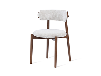 Luxury Accent Chair - Dark Walnut Wooden Frame & White Upholstery,Modern Scandinavian Design
