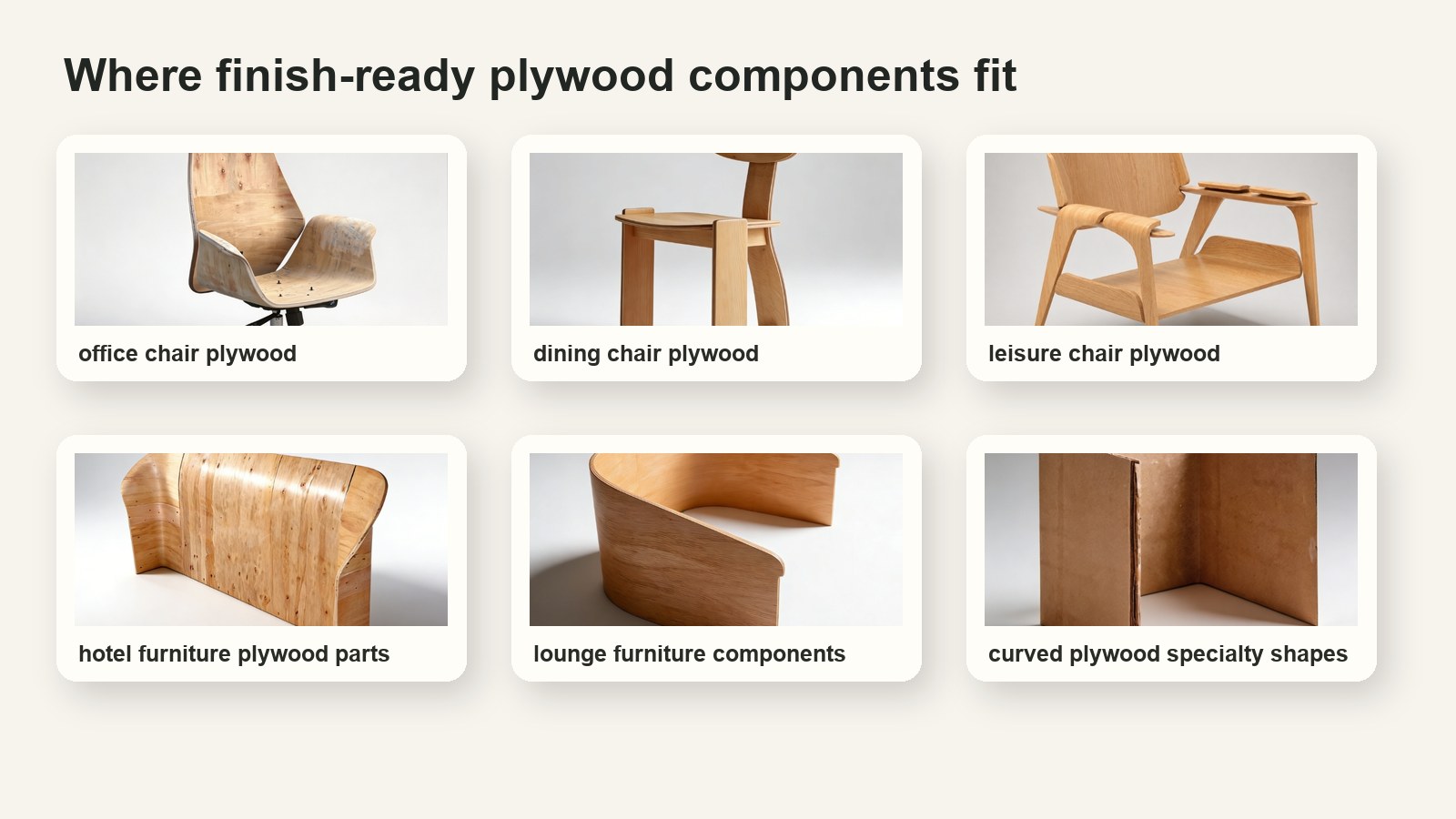 Hotel furniture plywood parts and dining chair plywood seat and back applications