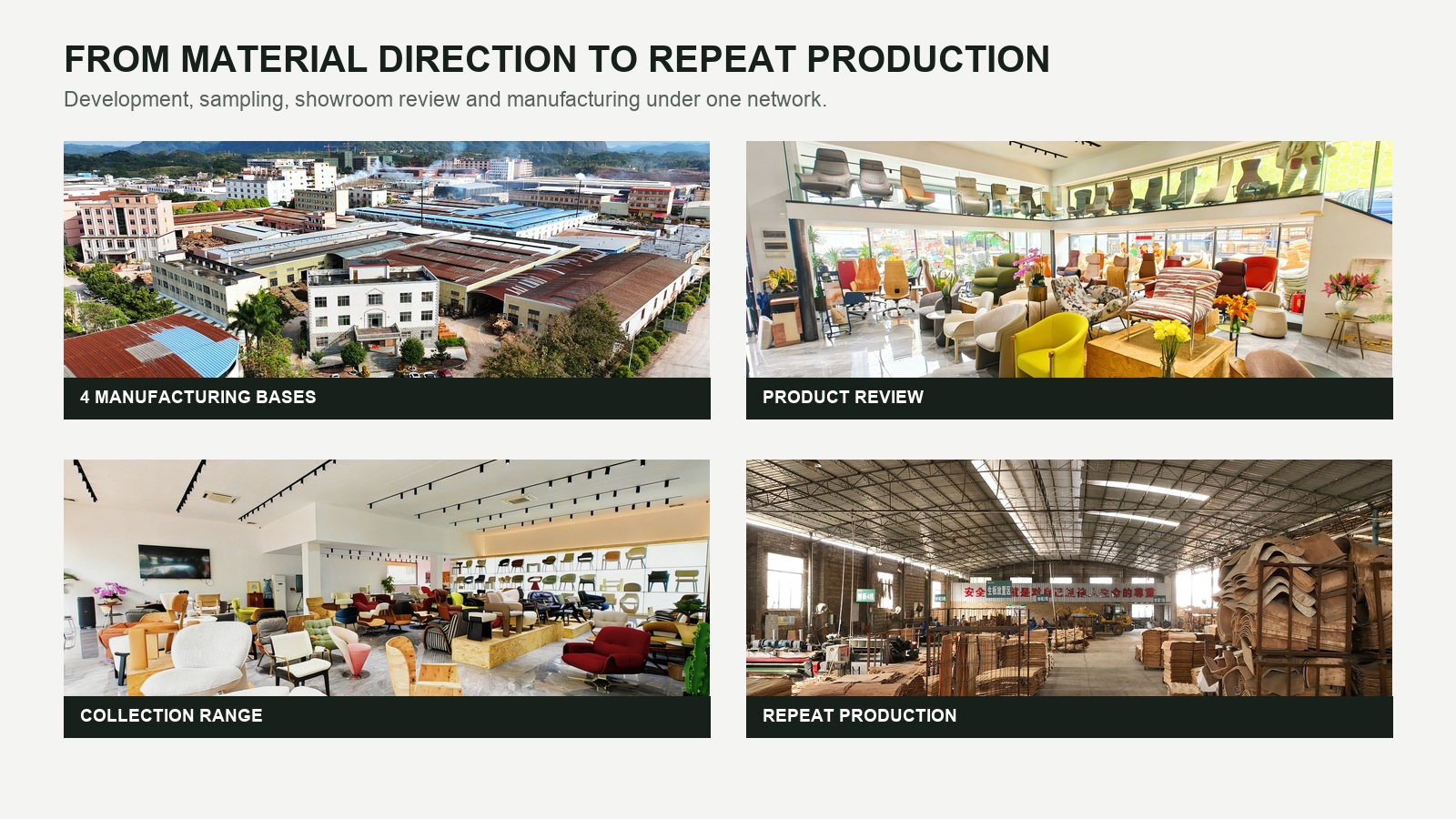 DALI factory, showrooms and bent plywood workshop supporting development and repeat furniture production.