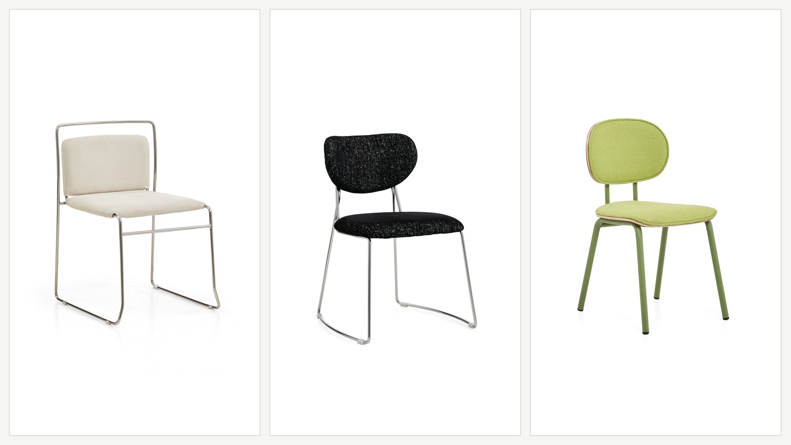 DALI finished chairs with replaceable upholstered seat and back options.