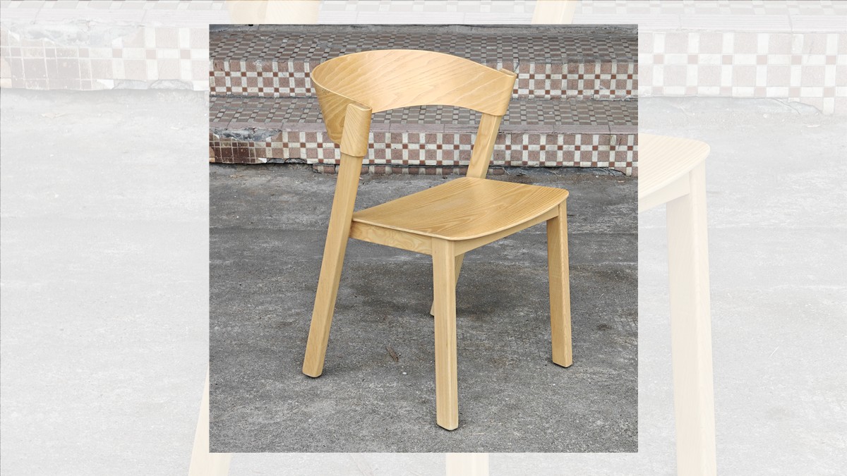 Bent plywood chair component sample for dining chair production