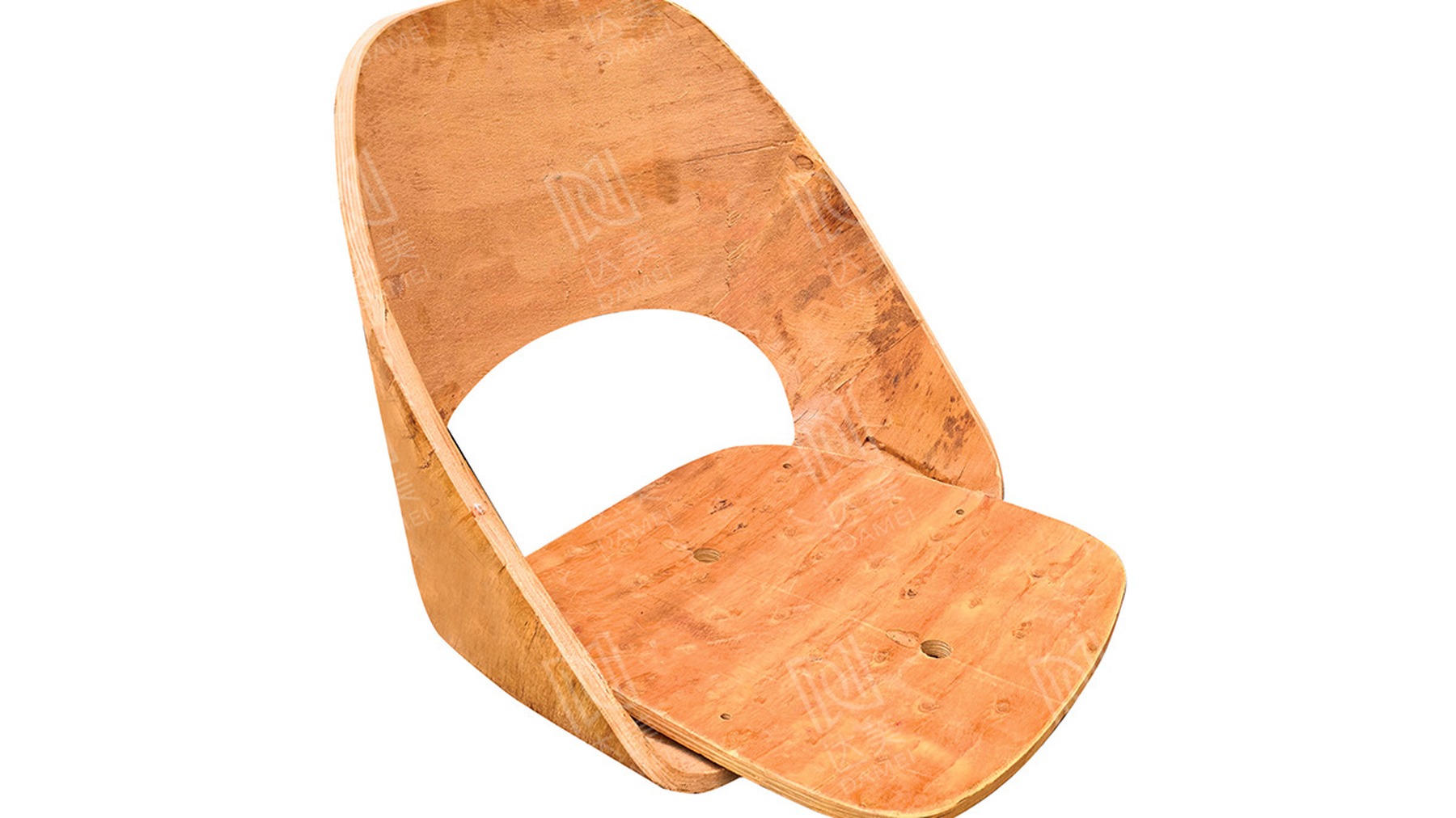 Custom bent plywood chair shell for dining chair development