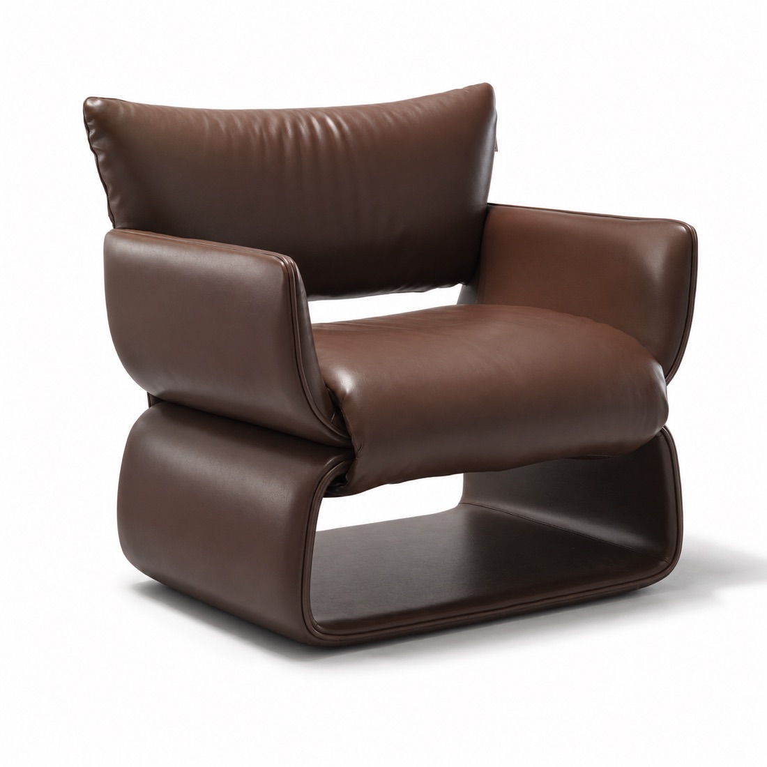 Loop Lounge Chair brown perspective